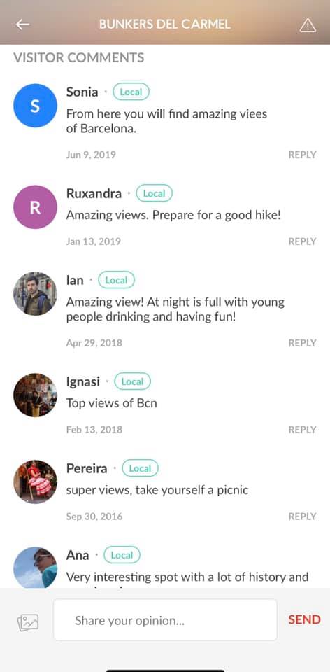 screenshot of like a local app showing reviews for activity. Best travel app for Europe 2021!