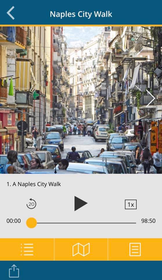 screenshot of rick steves audio tour app showing audio play screen