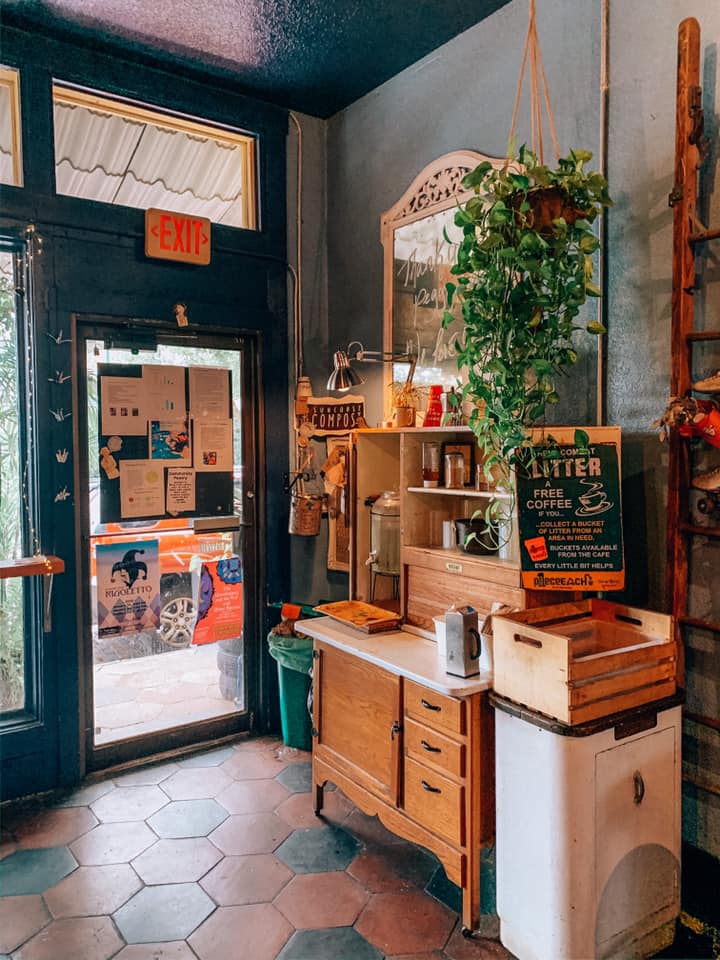 Cute nook at Black Crow Coffee. Best Coffee Shops in St. Pete