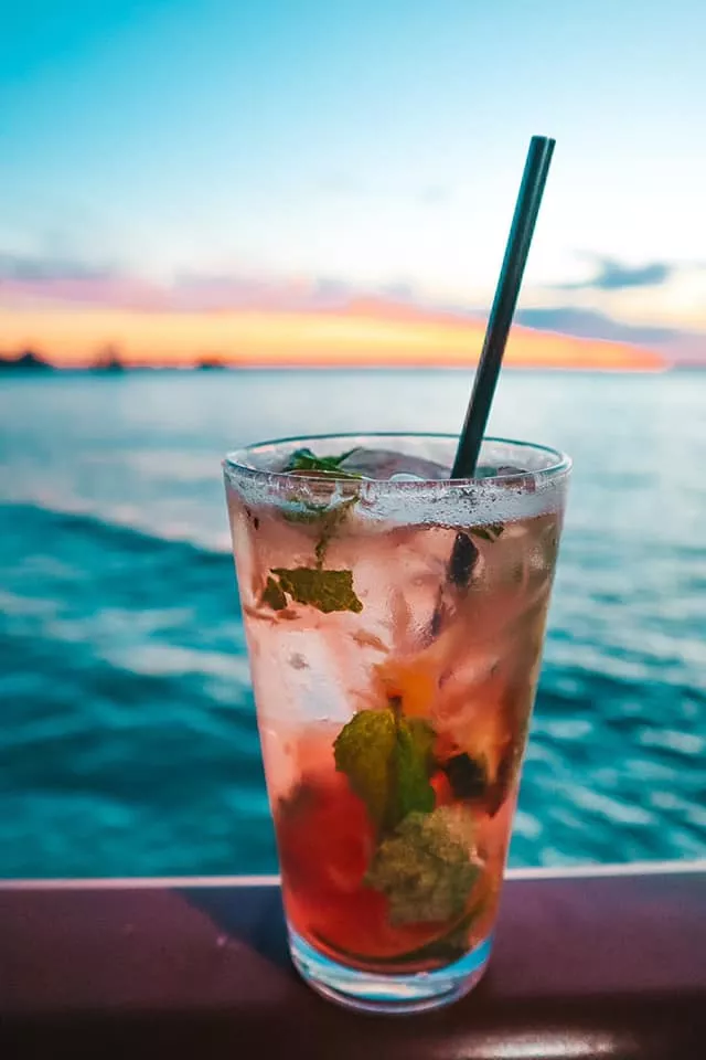 Best Beach Bar Clearwater Beach Jimmy's strawberry pineapple mojito