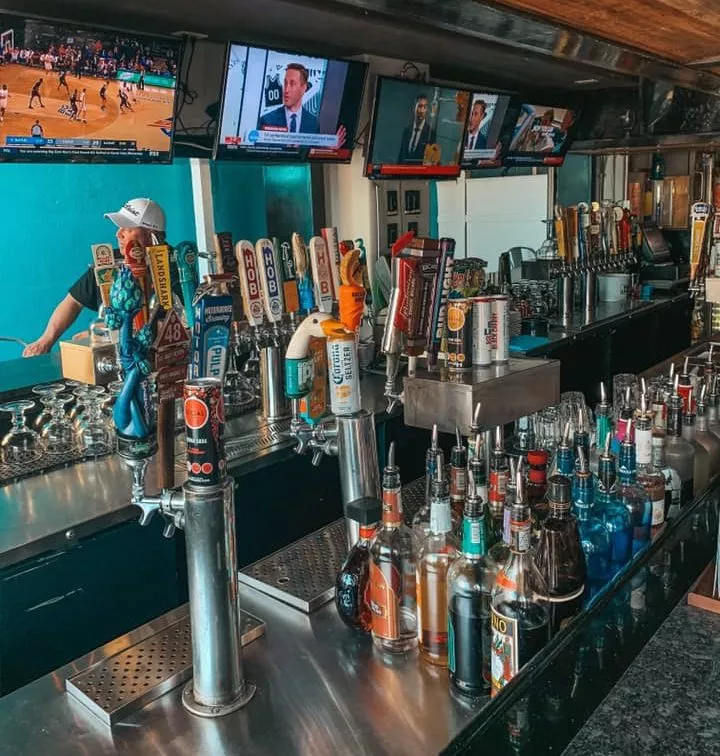 several beer taps at Clearwater Beach bar