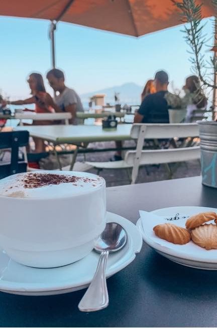 Italian cappuccino with shortbread cookies