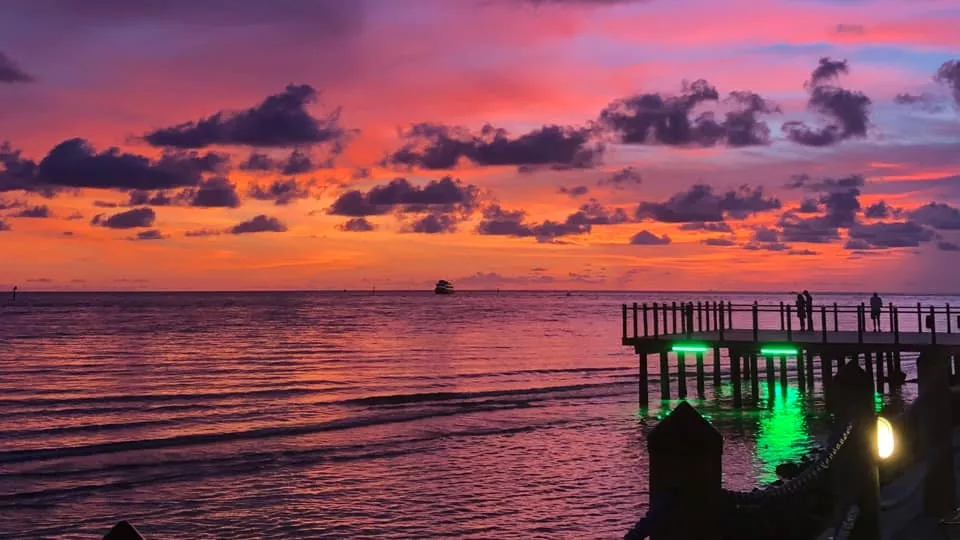 Sunset views of Clearwater Beach at Jimmys FIsh House