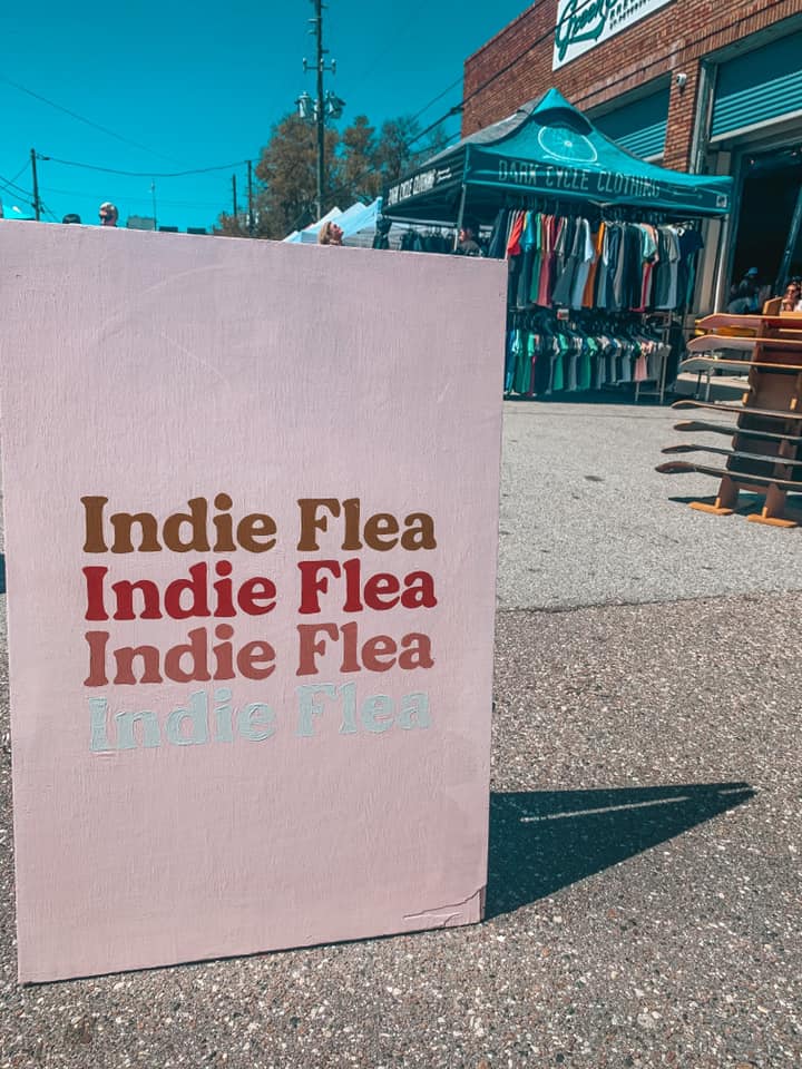 Indie Flea signage for market in downtown St. Pete