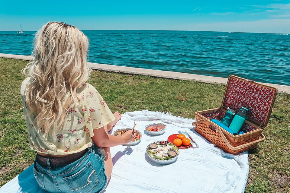 Enjoying a picnic at Vinoy Park in downtown St. Pete