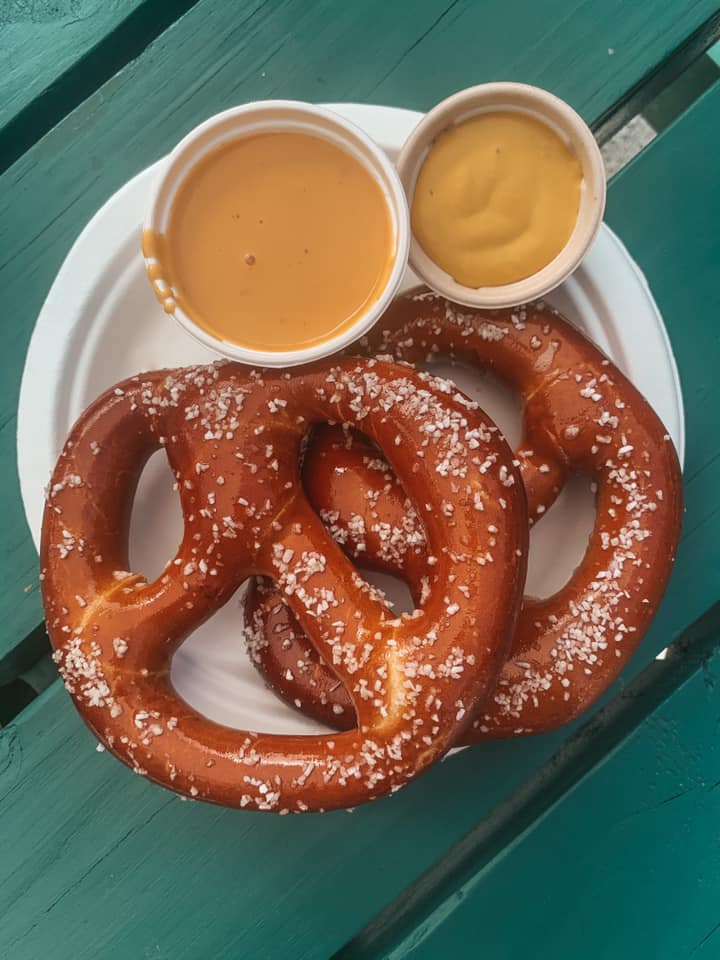german pretzel from woodwright brewery