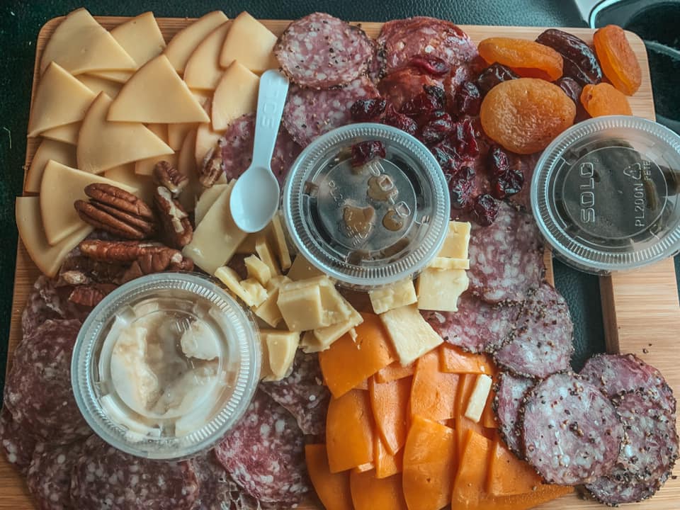 Charcuterie board from Chattahoochee Cheese Market in Helen, Georgia