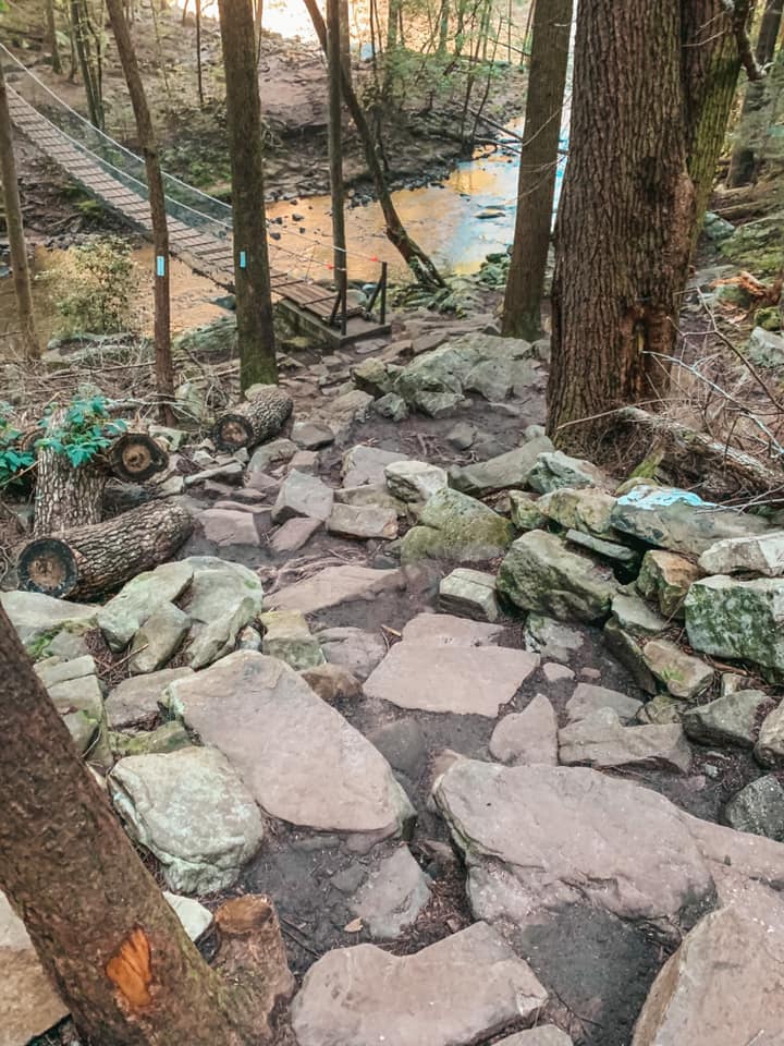 View of rocky trail at Foster Falls