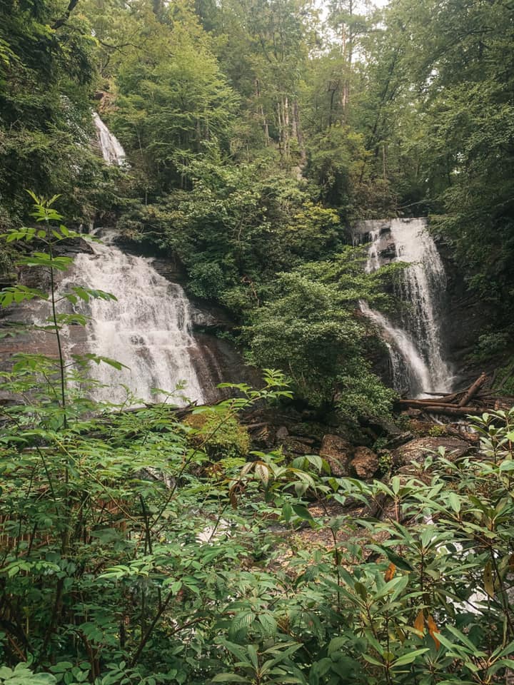 Anna Ruby Falls waterfalls right outside of Helen