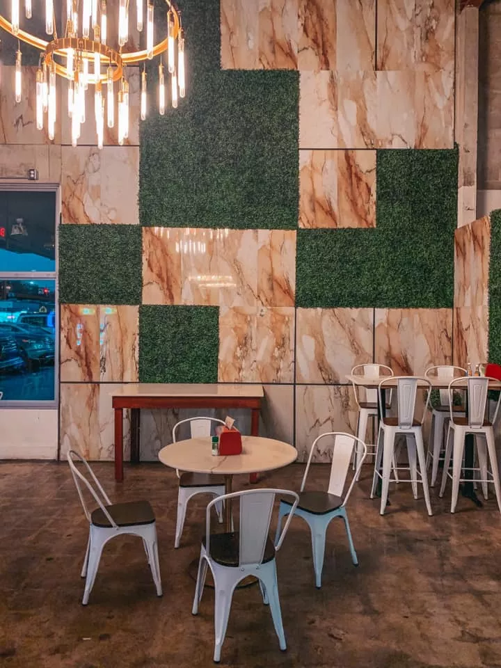 Dining area set up at Harvest Bowl, a great restaurant in Seminole Heights Tampa