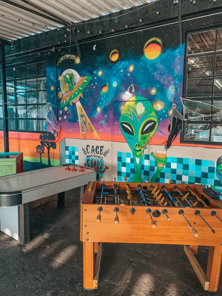 foosball and other games at Cage brewing in St. Pete