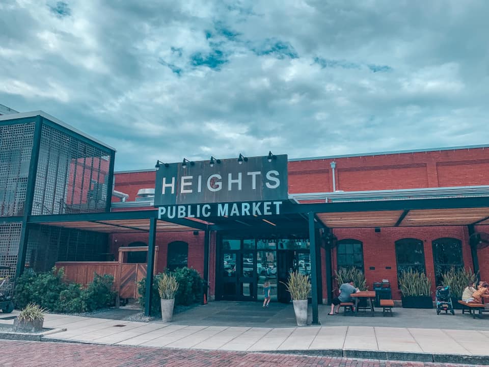 Outside view of entrance to Armature Works with "Heights Public Market" signage. Best Seminole Heights restaurant for the indecisive