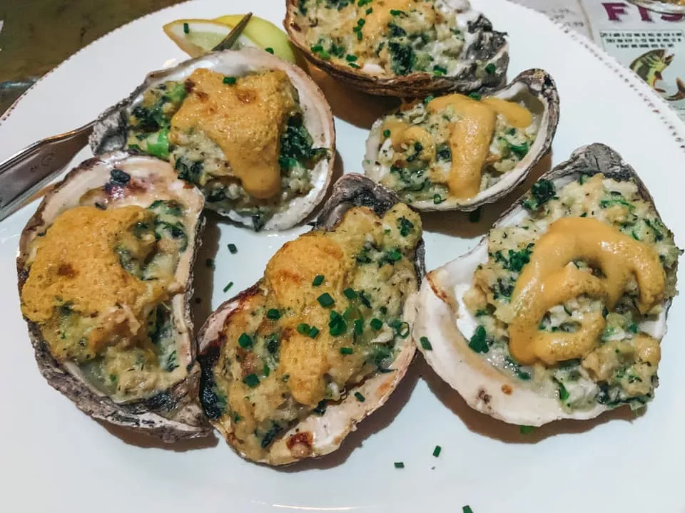 Grilled oysters from Owen's Fish Camp in Sarasota