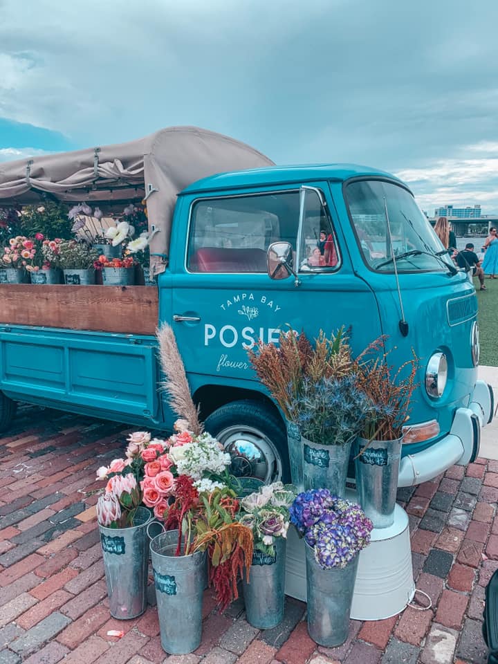 Posies Flower Truck outside of Armature Works in Tampa