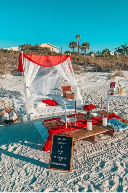 Tampa Bay Date Night romantic beach picnic