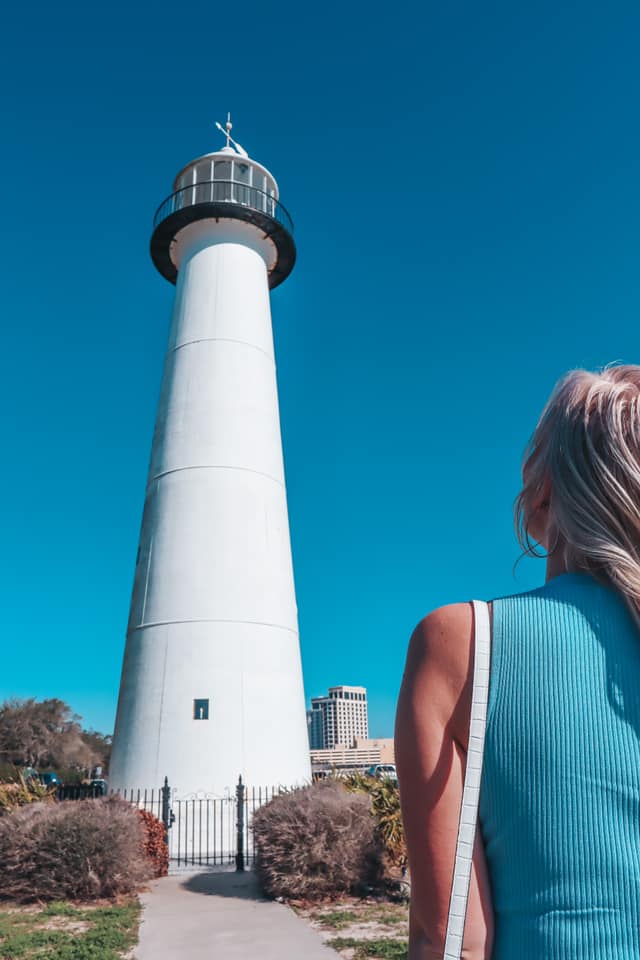 Looking up at the Biloxi Lighthouse