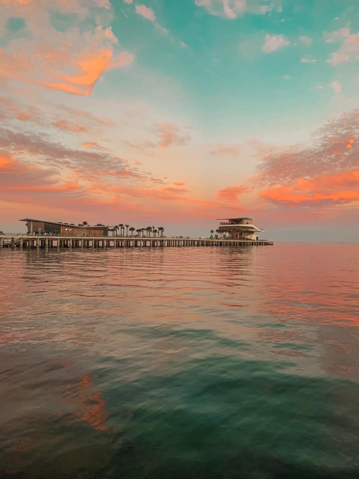 St. Pete Pier and ocean at sunset