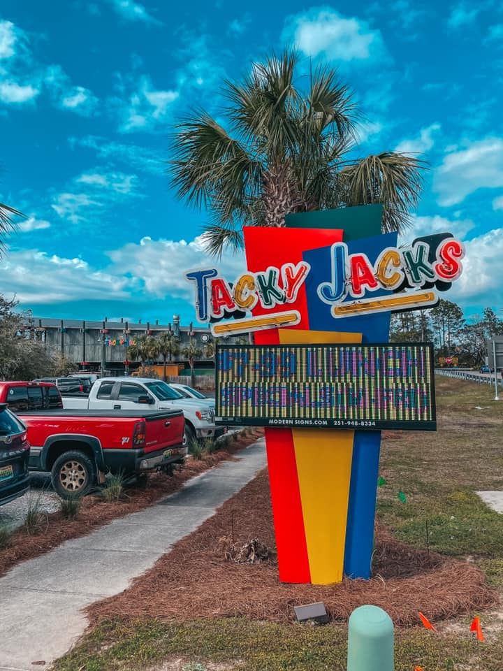 Tacky Jacks colorful sign