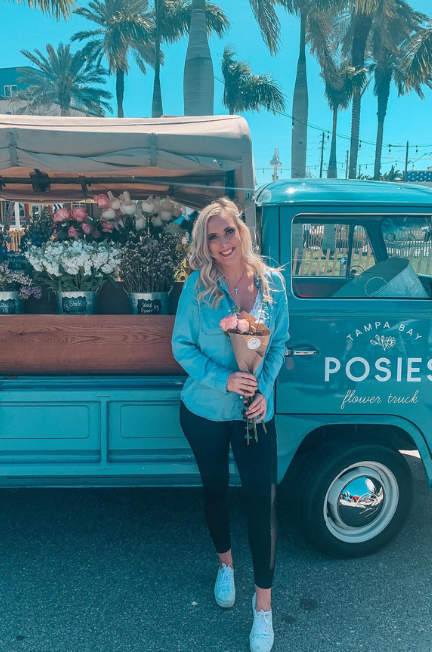 posies flower truck at the indie flea market in downtown St. Pete