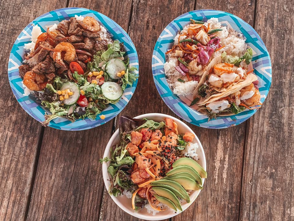 Bowls from Aji Limo Food Truck on the North Shore in Oahu