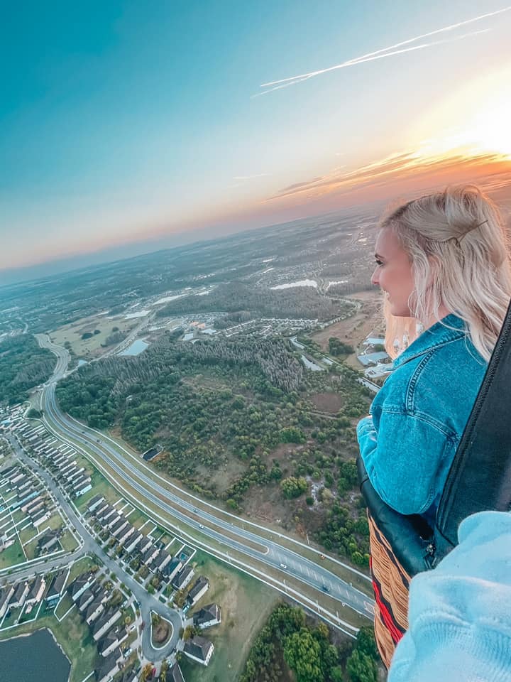 looking over Tampa Bay from the hot air balloon