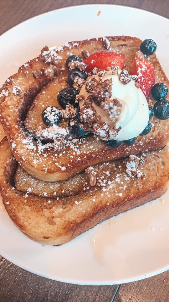 sourdough french toast from the library in downtown St. Pete