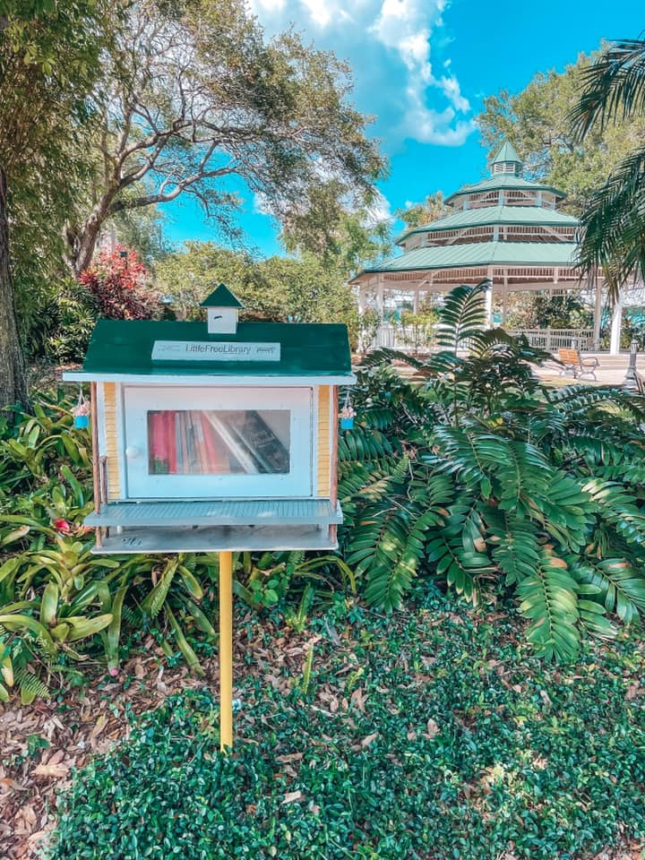 Free library on main street in downtown safety harbor