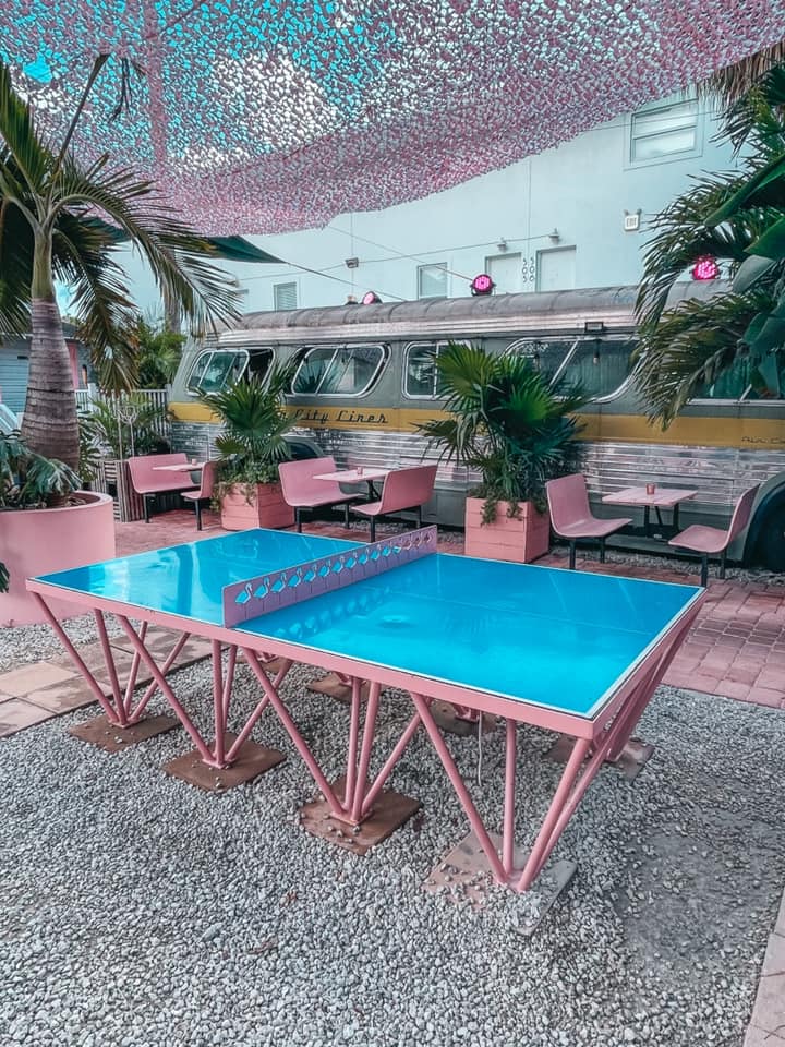 Ping pong table at Casa Florida in Miami