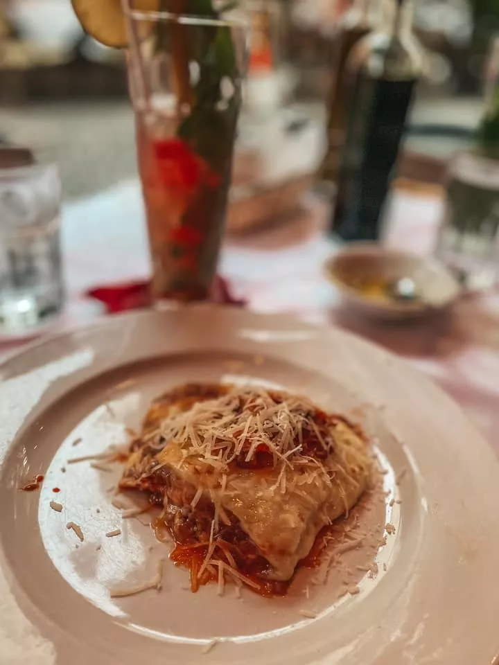 Lasagna from Hosteria Romana in Miami