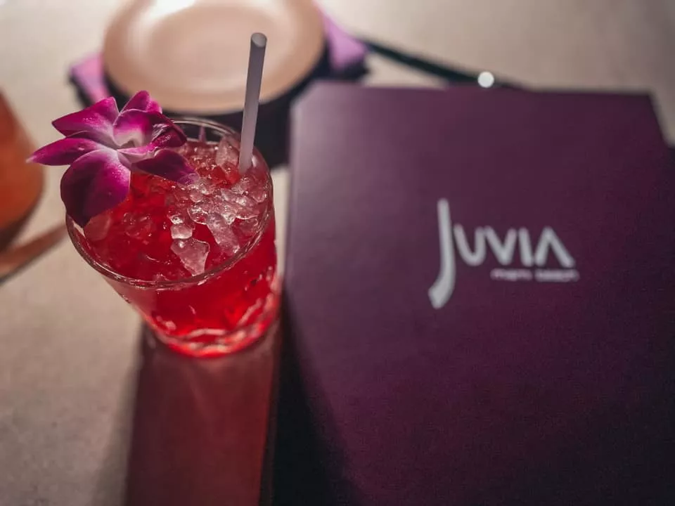 Fun cocktail with Juvia menu