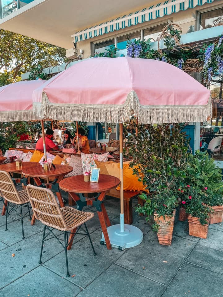 Cute tables at Little Hen Miami