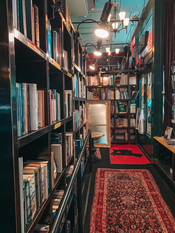 Shelves of books inside of Battery Park Book Exchange