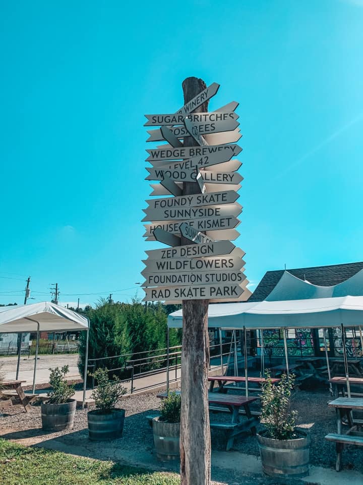 signage in the River Arts Distract of Asheville