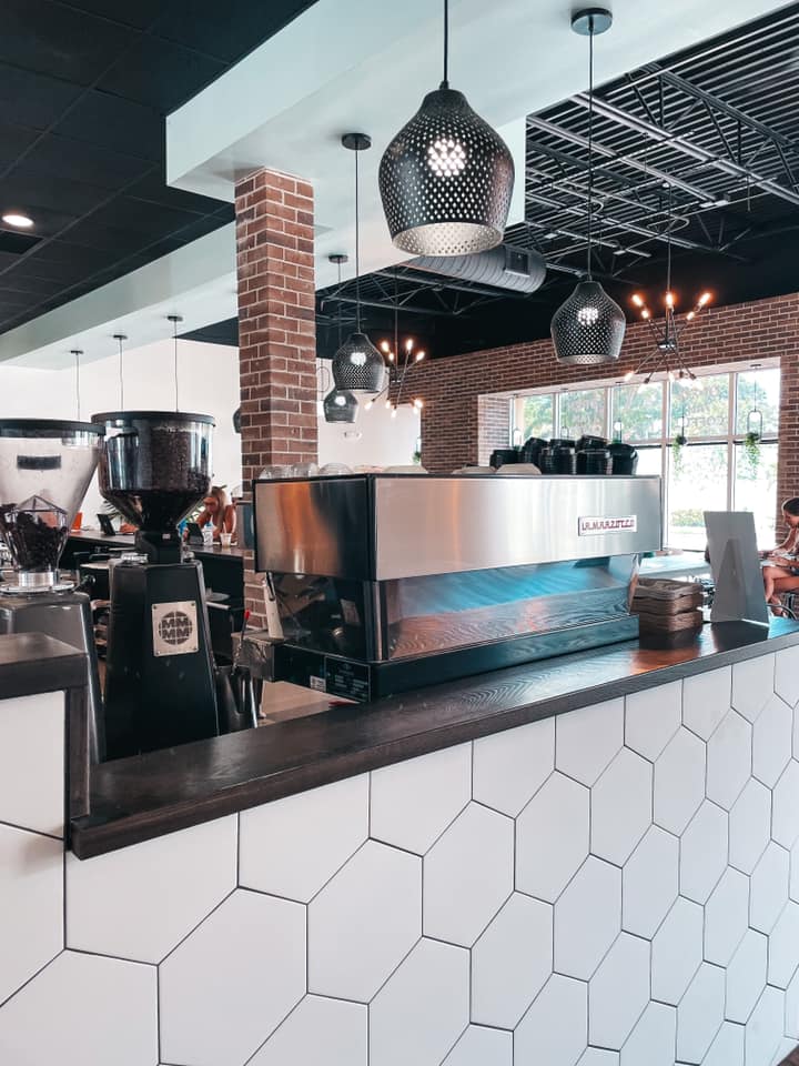 Coffee setup at The Blend in downtown St.Pete