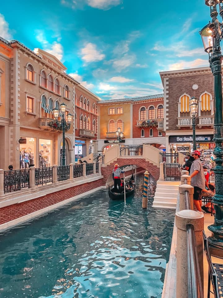 Grand Canal and gondola ride inside of The Venetian