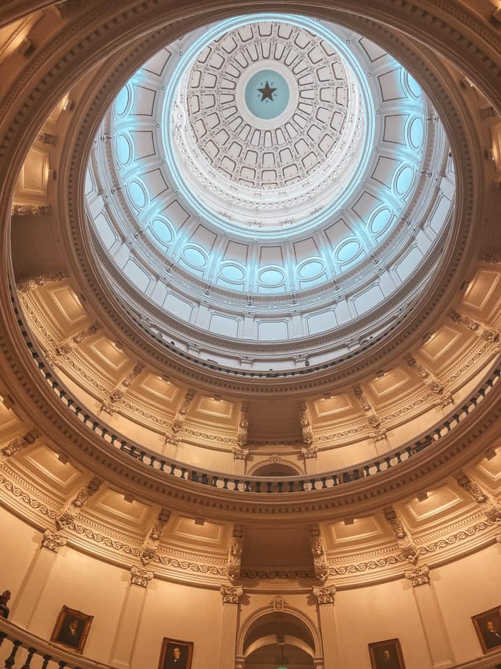 Inside of the Texas State Capitol in downtown Austin