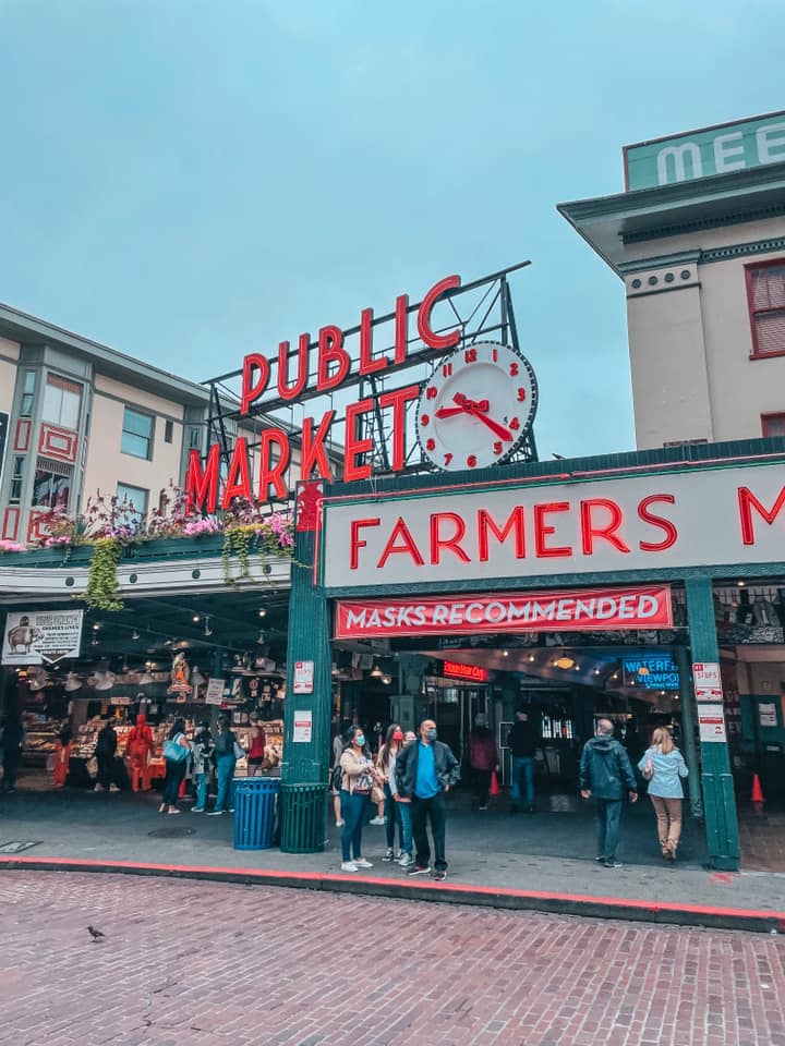 Pike Place Market "Public Market" sign for Seattle Itinerary