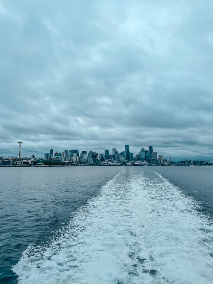 Seattle skyline view from sea