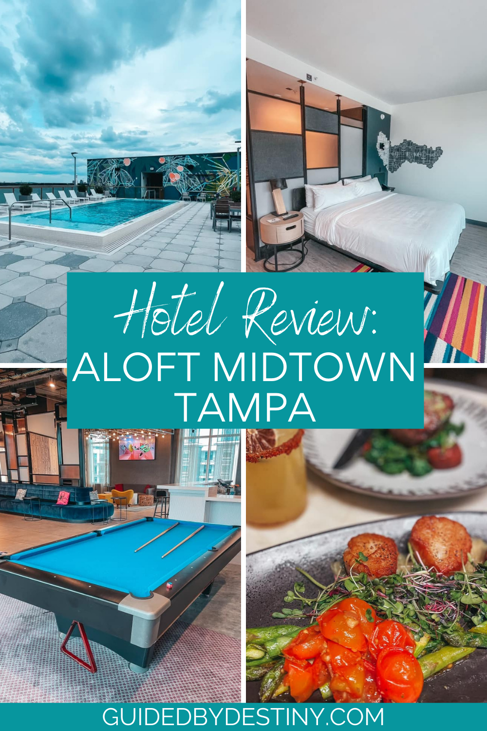 collage of amenities in Aloft Midtown Tampa hotel 