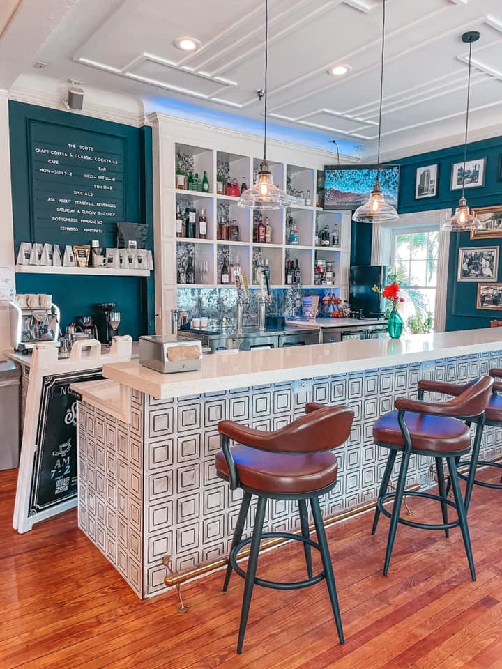 bar area at The Scott inside Cordova Inn