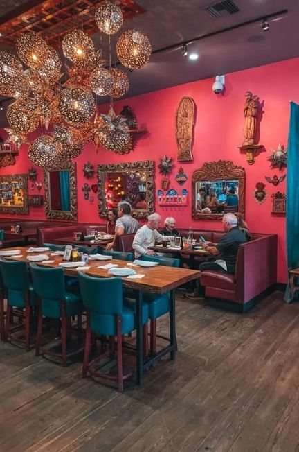 Vibrantly decorated restaurant in Dunedin, Casa Tina