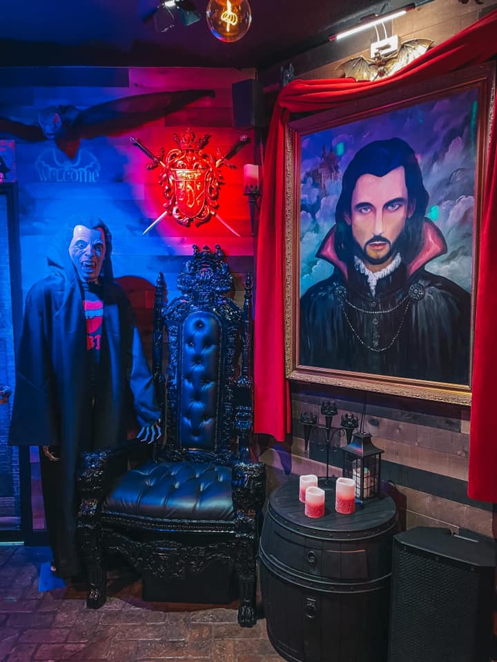 Fun decor at Dracula's wine bar in downtown St. Pete