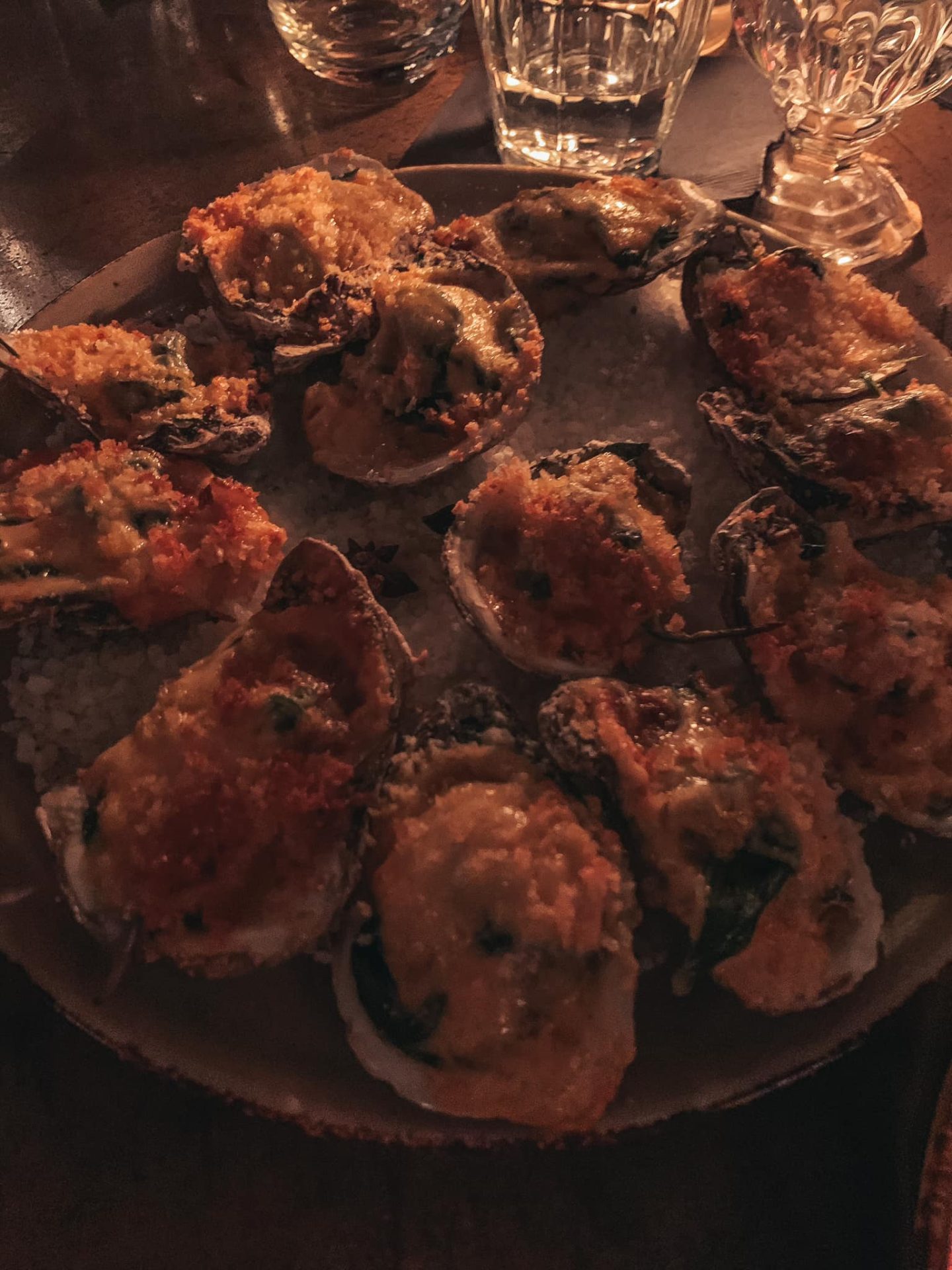 Grilled oysters from Gin Joint bar in Tampa