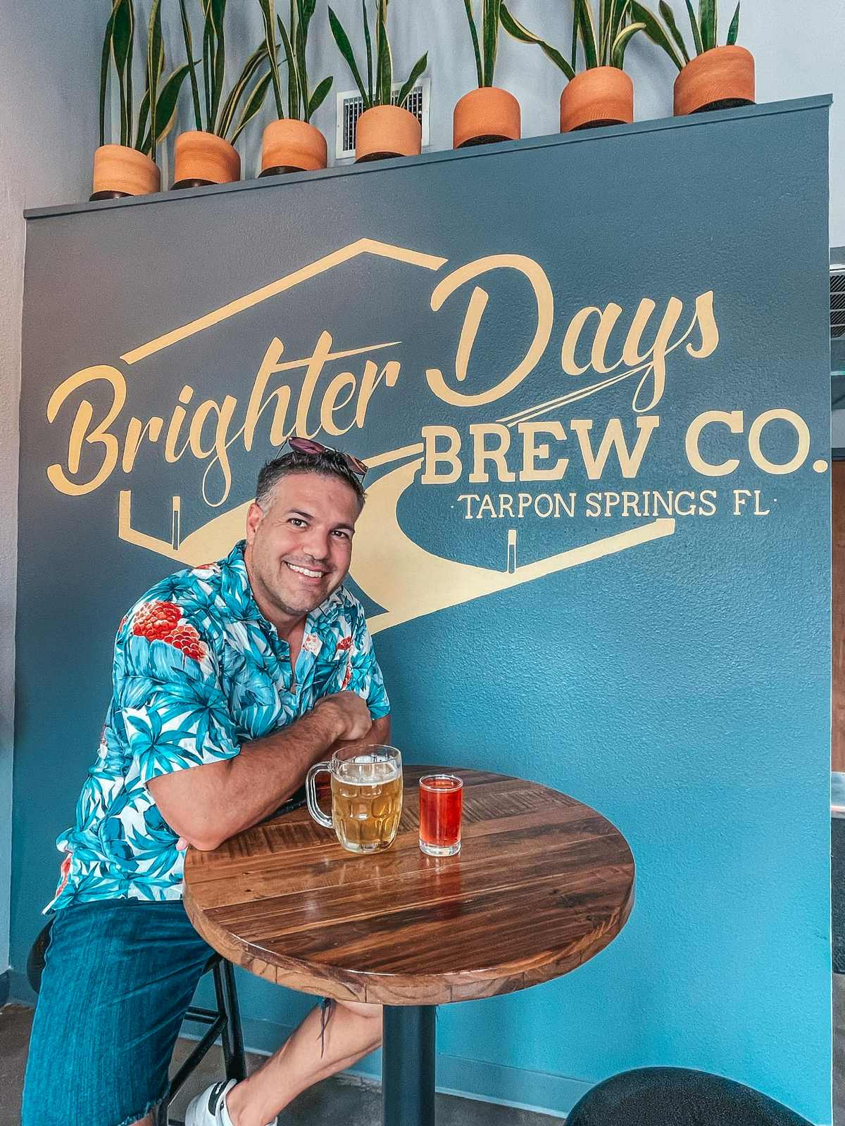 Man enjoying beer at Better Days Brew Co in Tarpon Springs