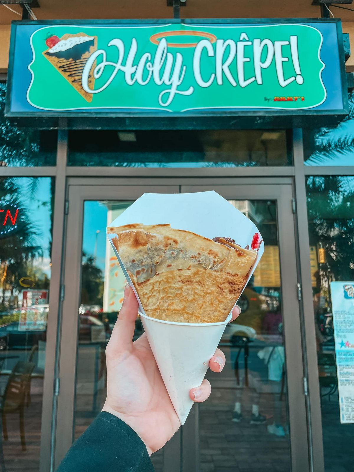 Nutella and strawberry crepe from Holy Crepe breakfast in Clearwater Beach