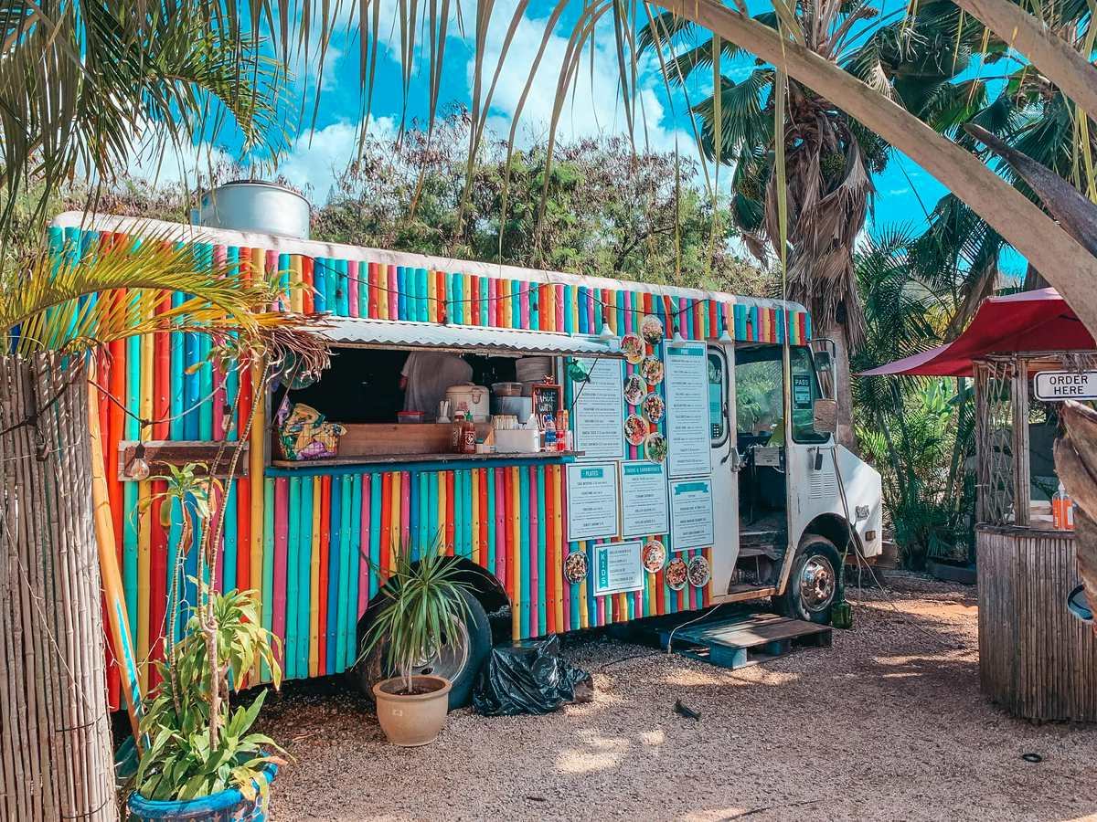 Colorful Aji Limo food truck on Oahu's North Shore