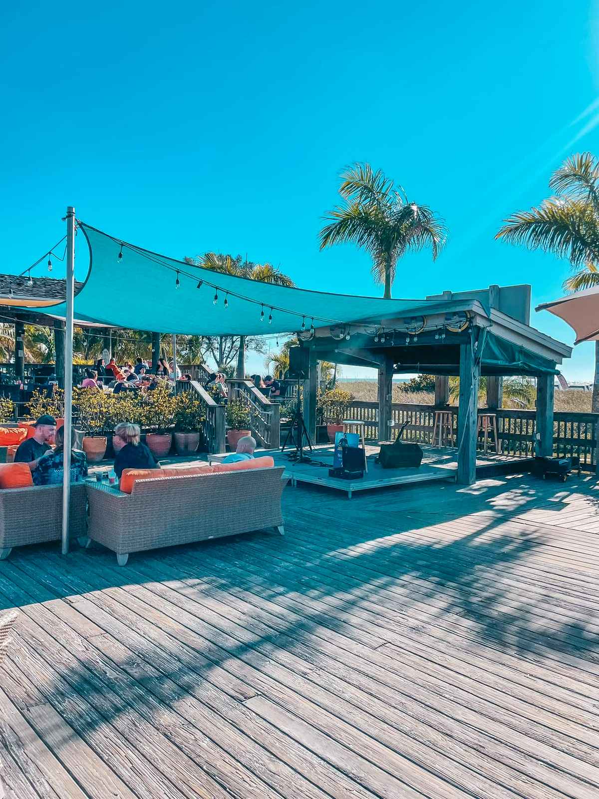 Jimmy Bs live band area on St. Pete Beach