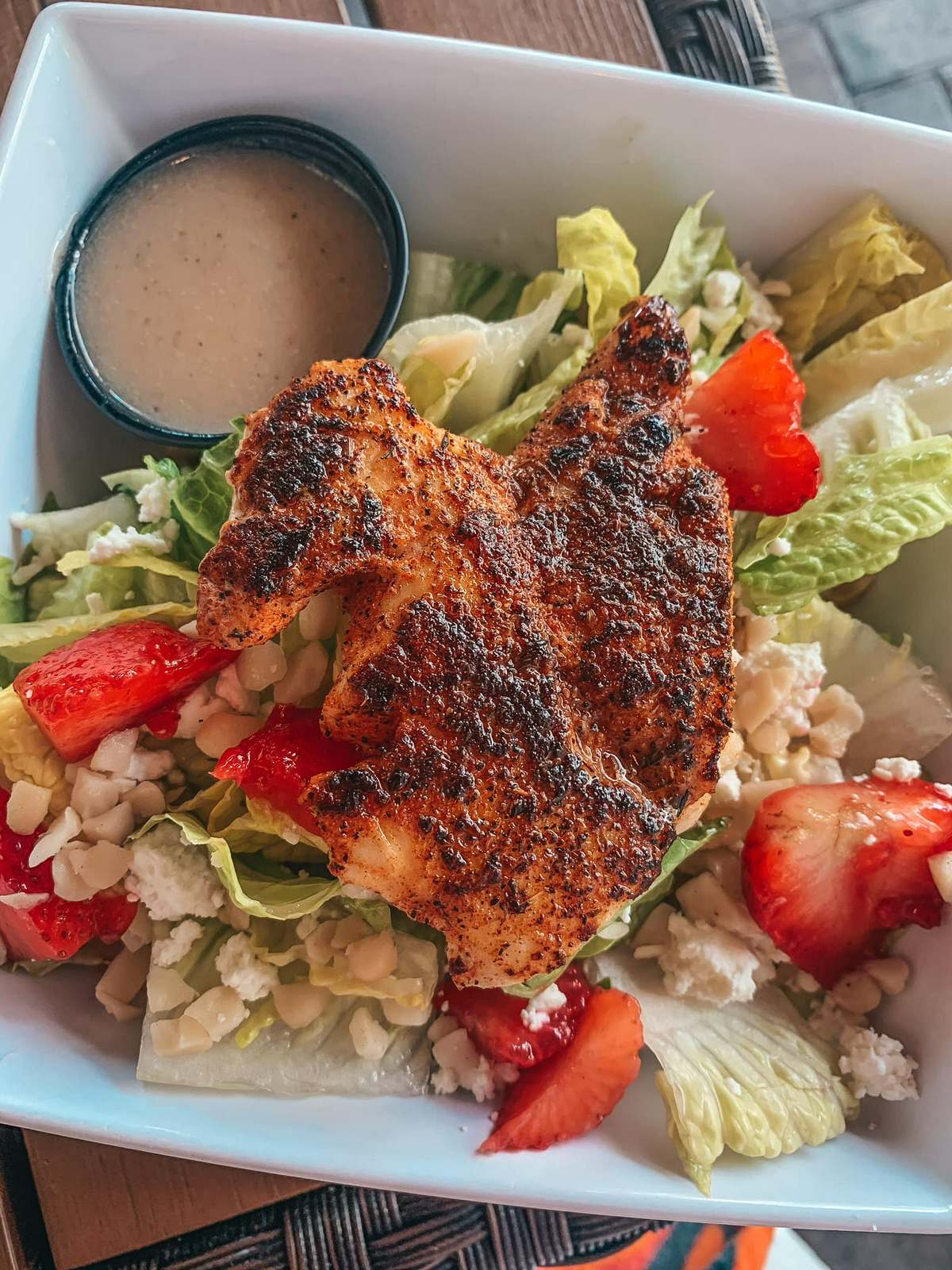Grouper salad from Salty's restaurant Clearwater Beach
