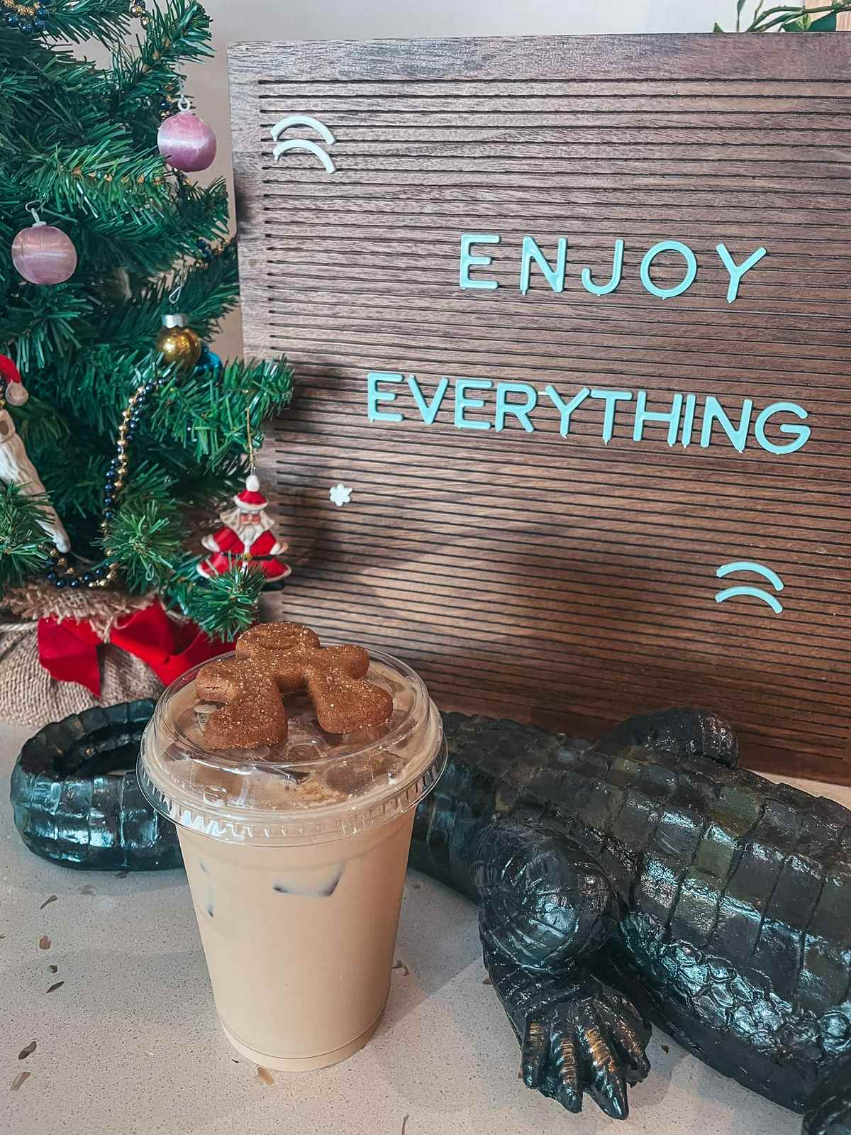 Gingerbread iced latte from Surf, Grove, and Coffee