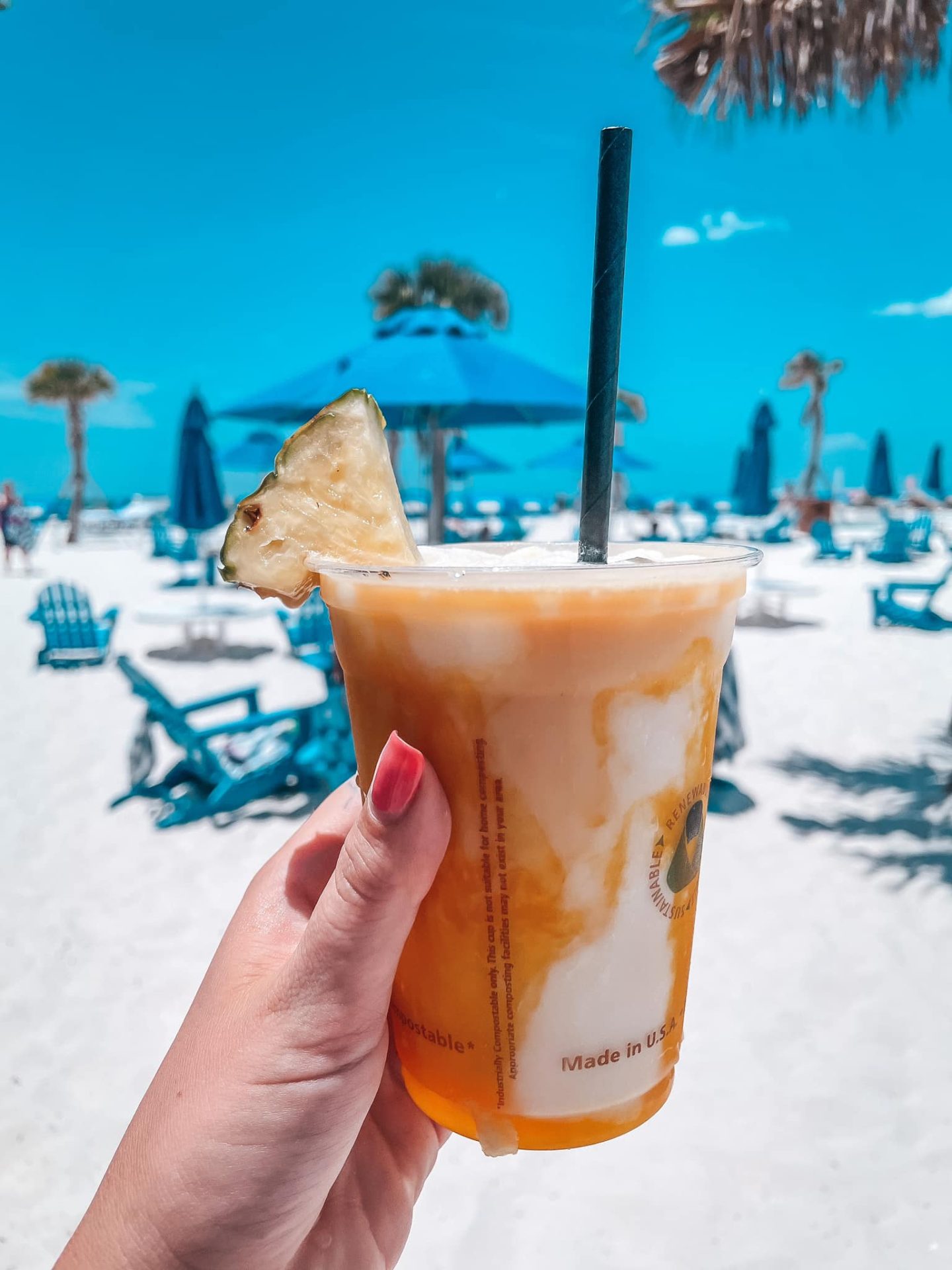 Mango pina colada from Tommy's Tiki Clearwater Beach